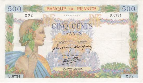 1000 Francs 10.09.1942
